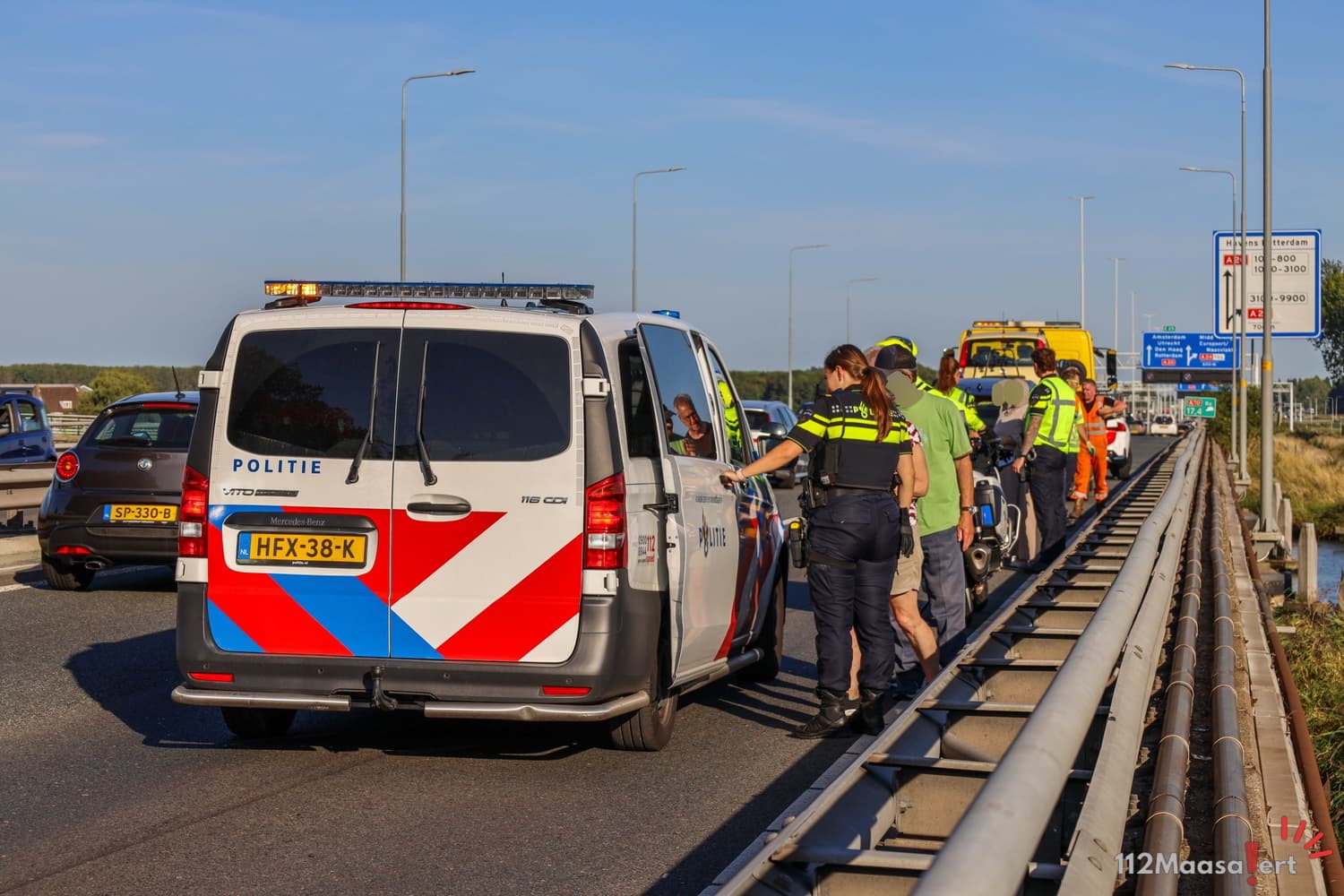 Tweezijdig ongeval op de A20 bij Maasland